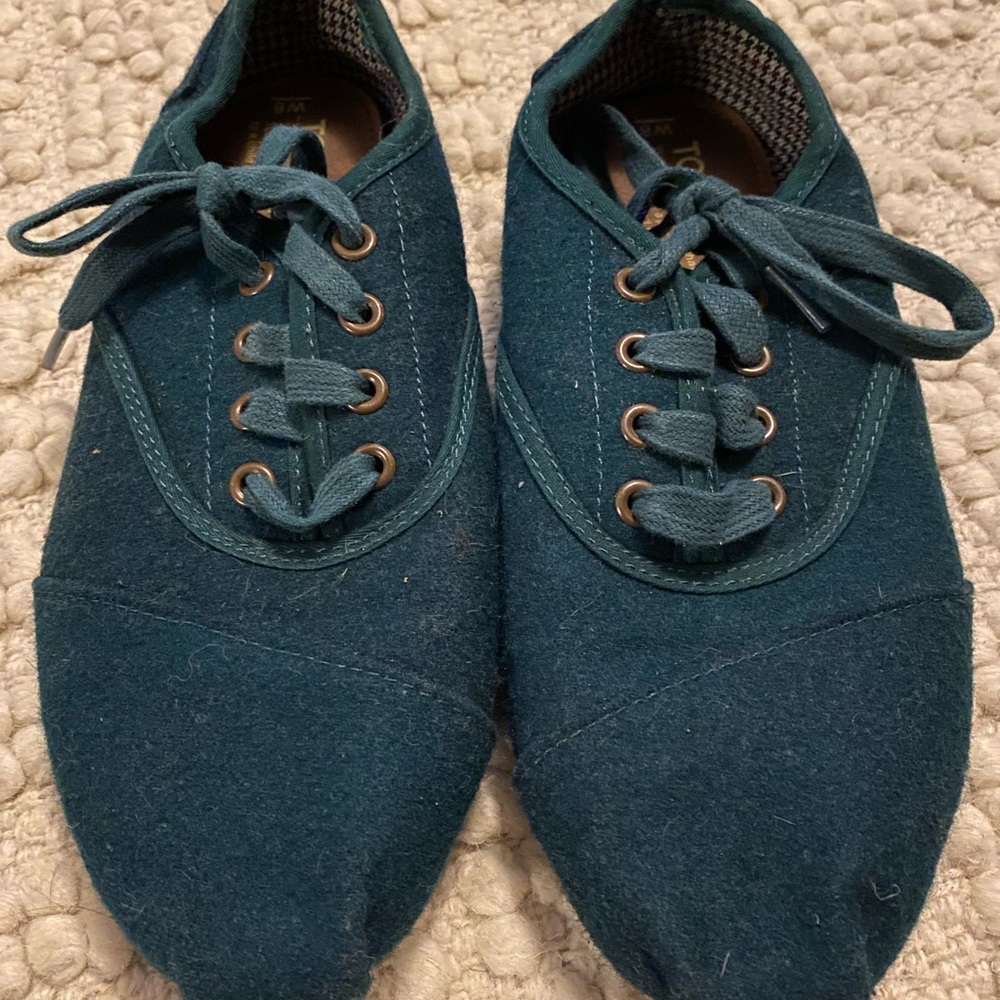 Wool toms cordones lace up